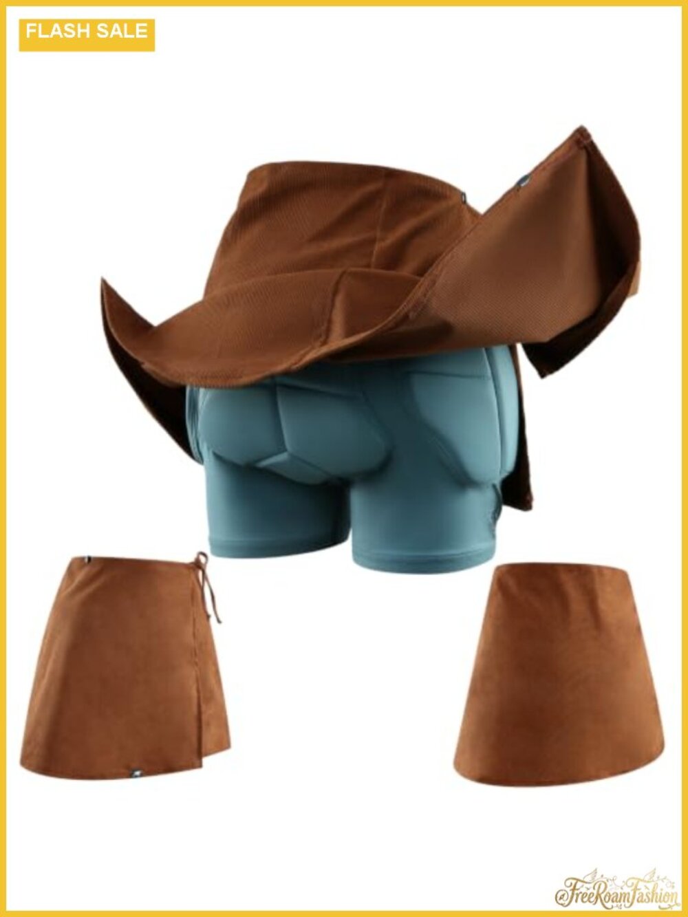 Women's Padded Protective Mini Skort A-Line Wrap Drawstring Skating